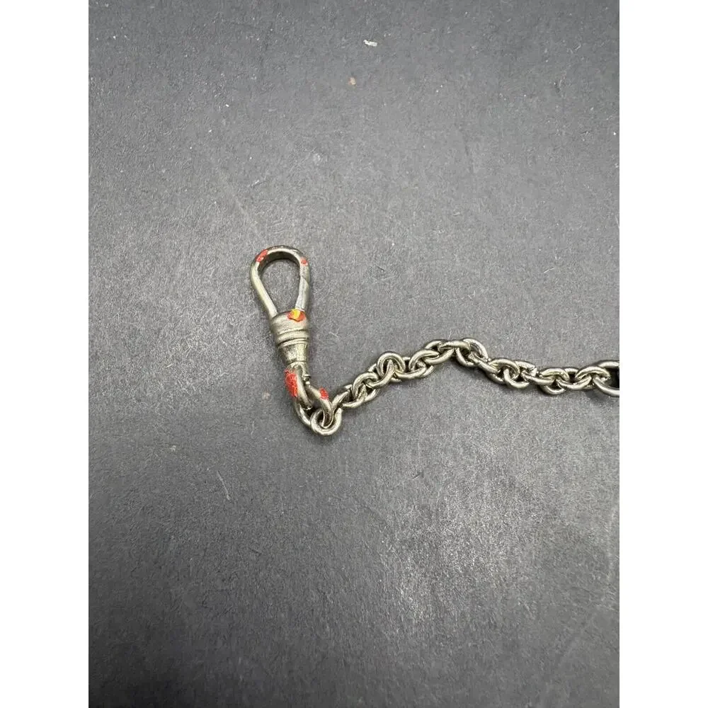 Vintage Silver Tone Pocket Watch Fob Snake Chain with Pocket Clip